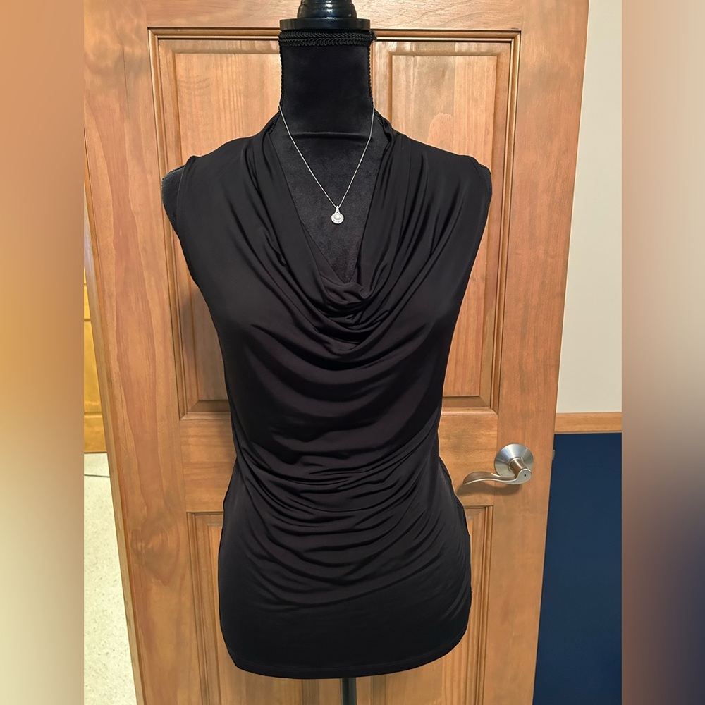 Worthington Black Cowl Neck Sleeveless Blouse